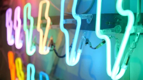 Colored neon lightnings 스톡 동영상 112024515