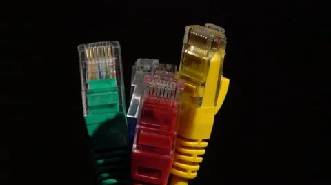 Colored network cables Stock Footage 58803501