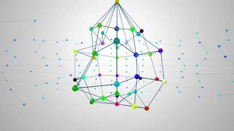 Colored Network connection at white background Stock Footage 51838324