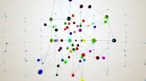 Colored Network at white background Stock Footage 51838161