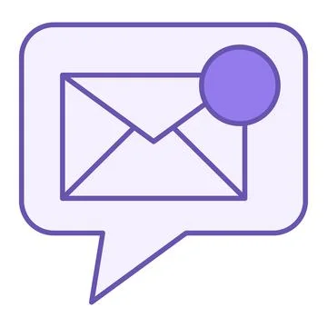 Colored New Message Icon. Email Notification Vector Icon. Dialogue, Chat. S.. Stock Illustration