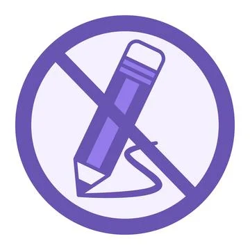 Colored No Writing Icon. Vector Icon. Sign Prohibiting Writing and Drawing... Stock Illustration