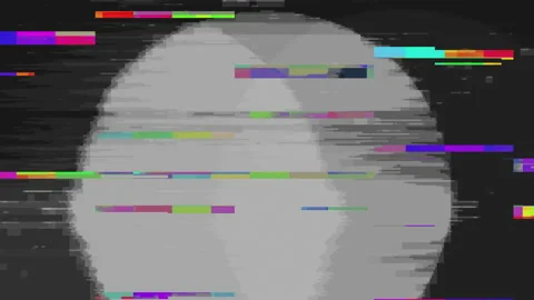 Colored Noise with Circles Flow Up Glitch Loop Abstract Background Stock Footage 142761205