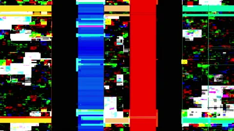 Colored Noise Digital Grunge Glitch Video Damage Video stock 88301520