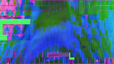 Colored Noise Digital Grunge Glitch Video Damage Stockbeeldmateriaal 89349434