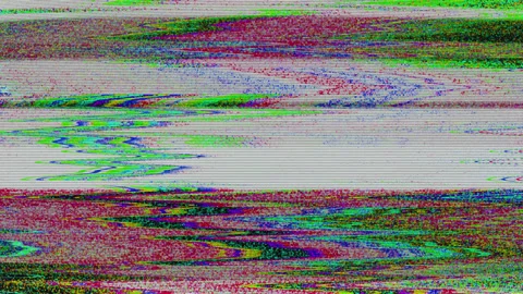 Colored Noise Waves Flowing Flickering Error Damage Screen Background Stock Footage 195118033