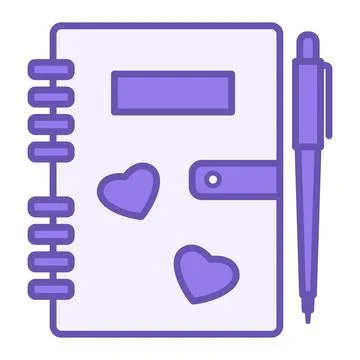 Colored Note Story Icon. Vector Illustration. Diary with Personal Memories .. Stock Illustration