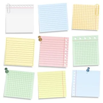 Colored Notebook Paper Stock Illustration