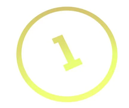 Colored number 1 or number in a circle from a gradient. Enumeration and numberi Illustrazione stock