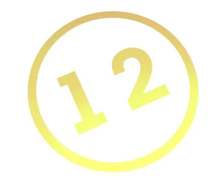 Colored number 12 in a circle from a gradient. Stock-Illustration
