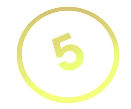 Colored number 5 in a circle from a gradient. Enumeration and numberi Stock Illustration