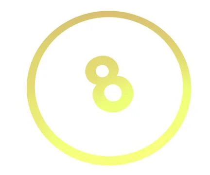 Colored number 8 in a circle from a gradient. Enumeration and numberi Illustrazione stock