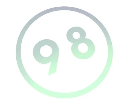 Colored number 98 in a circle from a gradient. Stock Illustration