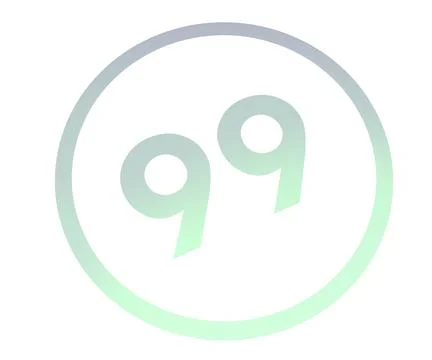 Colored number 99 in a circle from a gradient. Stock-Illustration