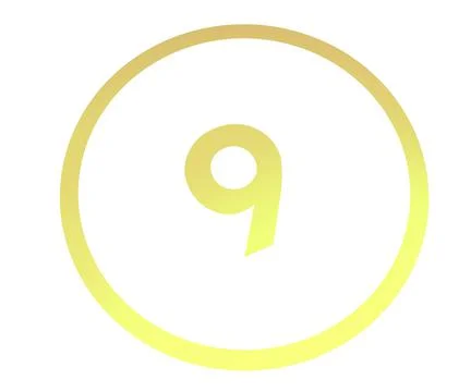 Colored number or number in a circle from a gradient. Stock Illustration