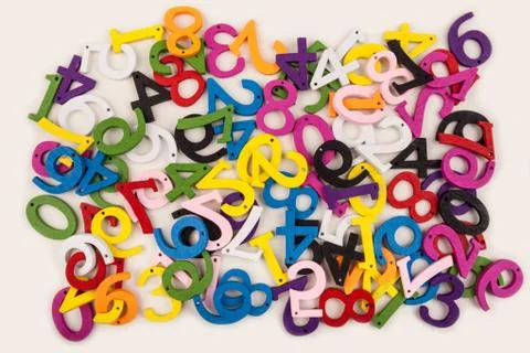 Colored numerals on a white background Stock Photos