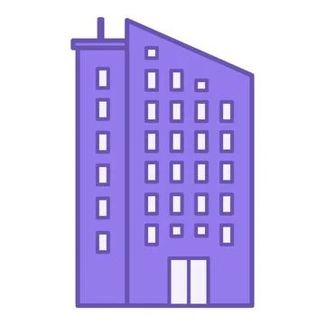 Colored Office Icon. Vector Icon of High Rise Office Building. Construction.. Ilustração Stock