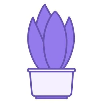 Colored Office Plant Icon. Vector Icon. Plant in Flower Pot. Interior Item... Stock Illustration