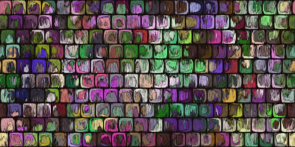 Colored Old Painted Cubes Background. Weathered Wood Board Panel Texture. 스톡 일러스트