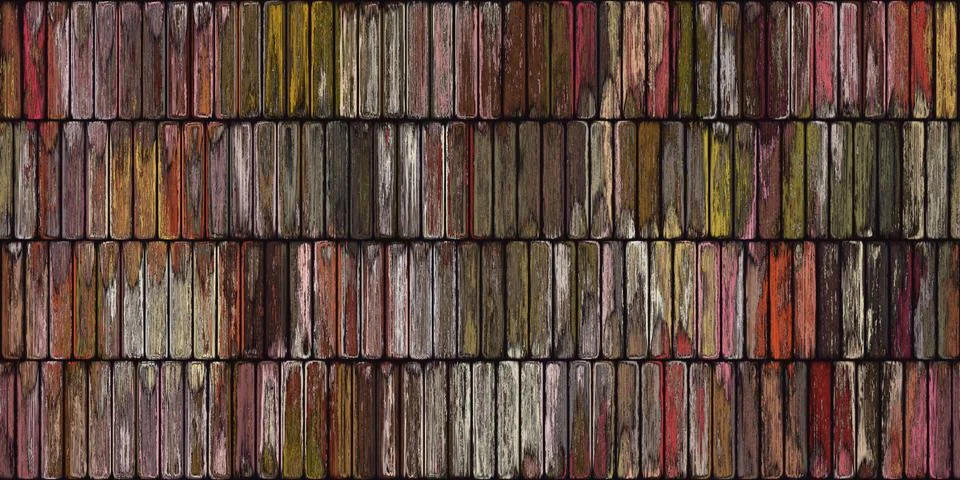 Colored Old Painted Planks Background. Weathered Wood Board Panel Texture. Stock Illustration