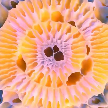 Colored organic voronoi pattern. Futuristic organic surface. 3d rendering Stock Illustration