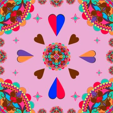 Colored oriental ornament Illustrazione stock