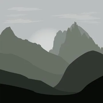 Colored outline of mountains Stock Illustration