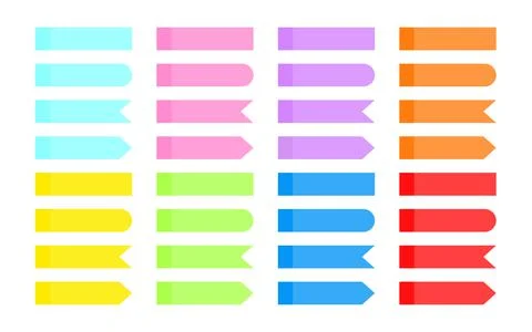 Colored overlapping note sticky sticker set vector Stock Illustration