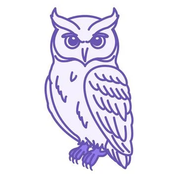 Colored Owl Icon. Vector Illustration. Bird. Symbol Of Wisdom, Knowledge, A.. Stock Illustration