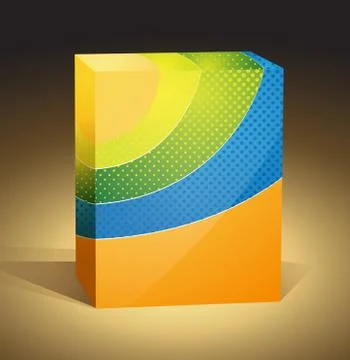 Colored packaging box Stock Illustration