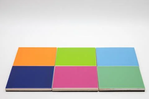 Colored pads on a white background Stock Photos