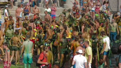 Colored with paint. Editorial Stock Footage 26698737