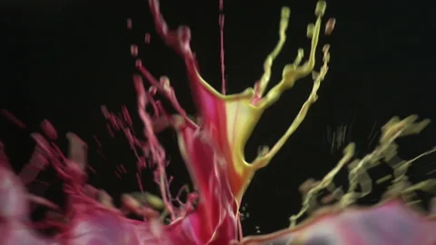 Colored Paint Mixture Splashing Stock Footage 94364907