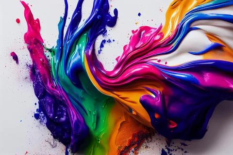 Colored paint splashes Stock Illustration