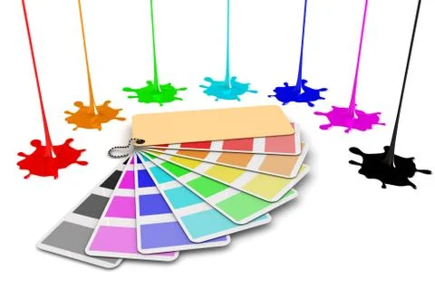 Colored paint splashes isolated on white background Stock Illustration