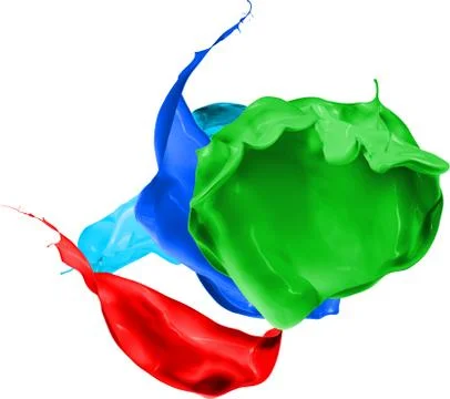 Colored paint splashes isolated on white background Illustration