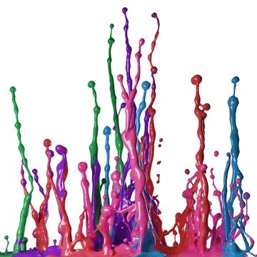 Colored paint splashes isolated on white background Stock Illustration