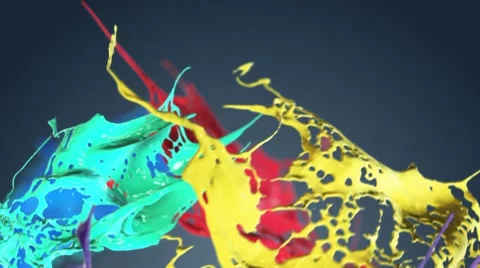 Colored paint splashes seamless LOOP Video stock 10688629