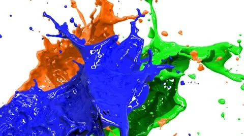 Colored paint splashes in slow motion and freeze motion HD. 動画素材 10709704