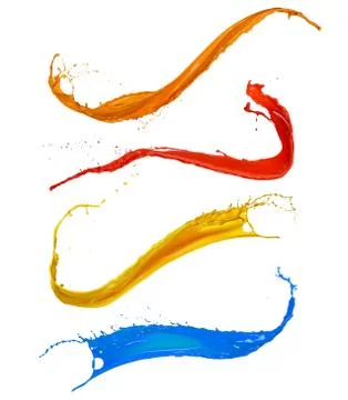 Colored paint splashes on white background Stock Illustration