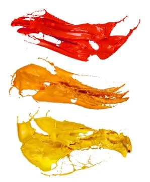 Colored paint splashes on white background Stock Illustration