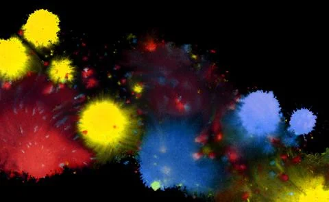 Colored paint splatters Stock Photos