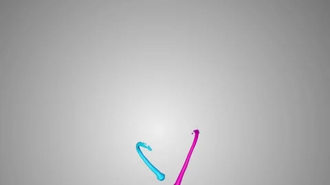 Colored paint streams with alpha channel Stock Footage 75997594