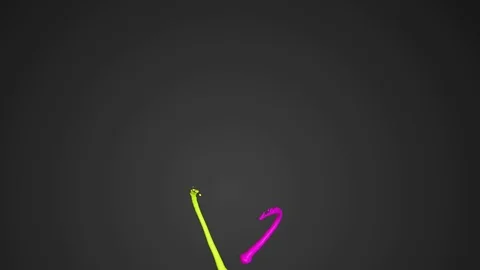 Colored paint streams with alpha channel Stock Footage 76063595