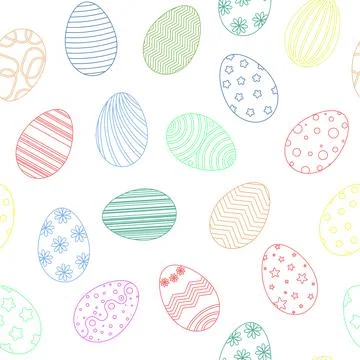 Colored painted decorated Easter eggs seamless pattern Stock Illustration