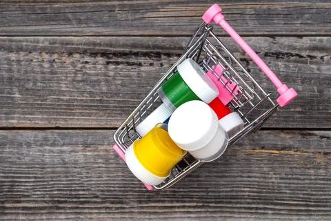Colored paints Stock Photos