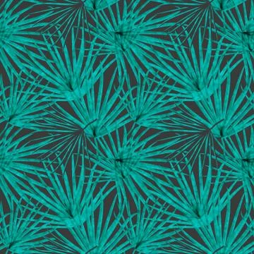 Colored Palm Leaf Seamless Pattern Background Illustration Illustrazione stock