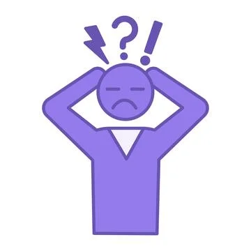 Colored Panic Attack Icon. Vector Illustration. Sudden Attack Of Severe Anx.. Illustrazione stock