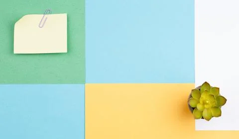 Colored paper with binders and note paper Stock Photos