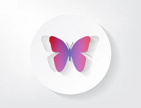 Colored paper butterfly Stock Illustration